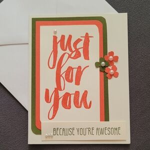 Hand Crafted Just For You Greeting Card